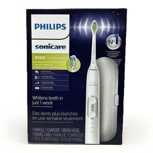 Philips Sonicare Protective Clean 6100 HX6877 Rechargeable Tooth Brush White NEW